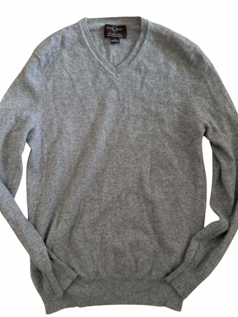 Black Brown 1826 Men's cashmere V-Neck Gray Sweater